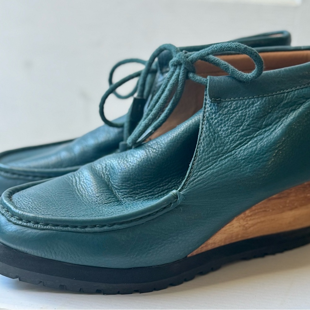 Teal Leather Women's Shoes
